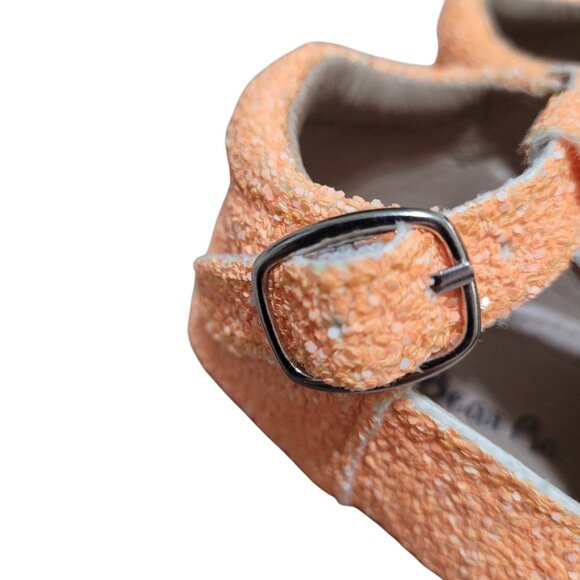 A Bear Co Toddler Size 3 Neon Orange Glitter T-Strap Flats - Picture 6 of 12